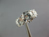 LARGE 4.0CT AAA CUBIC ZIRCONIA 14KT WHITE GOLD 3D 3 STONE ENGAGEMENT RING #27065