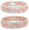 EXTRA LARGE 20.96CT WHITE & PINK DIAMOND 18KT WHITE & ROSE GOLD 3D CUFF BRACELET