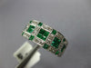 WIDE 1.47CT DIAMOND AAA EMERALD 14K WHITE GOLD ROUND & PRINCESS ANNIVERSARY RING