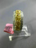 ESTATE 3.34CT WHITE & FANCY YELLOW DIAMOND 18K 2 TONE GOLD HALO ANNIVERSARY RING