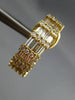ESTATE 1.75CT DIAMOND 14K YELLOW GOLD 3D ROUND & BAGUETTE HANGING EARRINGS 15722