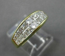 ESTATE 1.40CT DIAMOND 18KT YELLOW GOLD PRINCESS WEDDING ANNIVERSARY RING 19751