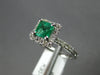 1.21CT DIAMOND & AAA EMERALD 14KT WHITE GOLD SQUARE HALO CLASSIC ENGAGEMENT RING