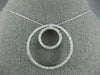 ESTATE 1.45CT DIAMOND 14K WHITE GOLD 3D DOUBLE CIRCLE OF LIFE LOVE PENDANT #1081