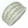 ESTATE WIDE 1.92CT DIAMOND 14KT WHITE GOLD 3D MULTI ROW ROUND ANNIVERSARY RING