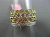 1.94CT DIAMOND 18KT TRI COLOR GOLD 3D ETERNITY FILIGREE MILGRAIN STACKABLE RING
