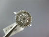 WIDE 1.0CT DIAMOND 14KT WHITE GOLD 3D ROUND & BAGUETTE CLUSTER FLOWER LOVE RING