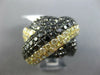 EXTRA LARGE 8.92CT BLACK & FANCY YELLOW DIAMOND 18K BLACK GOLD 3D LOVE KNOT RING