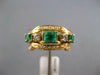 WIDE 1.31CT DIAMOND & EMERALD 18KT YELLOW GOLD BAGUETTE & ROUND ANNIVERSARY RING