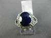 ESTATE 3.33CT DIAMOND & AAA SAPPHIRE 14KT GOLD 3D OVAL FILIGREE ENGAGEMENT RING