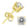 .50CT DIAMOND 14KT YELLOW GOLD 3D CLASSIC ROUND SOLITAIRE 4 PRONG STUD EARRINGS