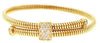 LARGE .42CT DIAMOND 18KT YELLOW GOLD CRISS CROSS SNAKE FLEXIBLE BANGLE BRACELET