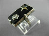 ANTIQUE LARGE .04CT DIAMOND AAA ONYX 14K WHITE GOLD 3D FILIGREE LION RING #26429