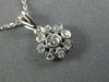 ESTATE .20CT DIAMOND 14KT WHITE GOLD 3D FLOWER BEZEL FLOATING PENDANT #25926