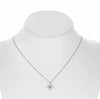 .28CT DIAMOND 14K WHITE GOLD 3D ROUND & BAGUETTE SNOWFLAKE STAR FLOATING PENDANT