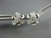 ESTATE .27CT DIAMOND 18KT WHITE GOLD 3D CLASSIC FLOWER ROSE STUD EARRINGS
