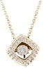 ESTATE .10CT DIAMOND 14KT ROSE GOLD 3D CLUSTER SQUARE FLOATING PENDANT