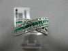 ESTATE LARGE 1.60CT DIAMOND & EMERALD 14KT WHITE GOLD 3D CRISS CROSS X LOVE RING