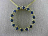 ESTATE 1.23CT DIAMOND & AAA SAPPHIRE 14KT YELLOW GOLD 3D CIRCLE OF LIFE PENDANT