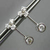 ANTIQUE .64CT DIAMOND 18KT WHITE GOLD SOLITAIRE HANGING EARRINGS BEAUTIFUL 11366