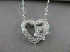 ANTIQUE DIAMOND FILIGREE HEART STAR 18K WHITE GOLD PENDANT + CHAIN
