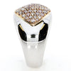 ESTATE WIDE .56CT PINK DIAMOND 18KT WHITE & ROSE GOLD PAVE GEOMETRICAL FUN RING