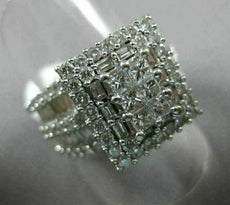 ESTATE LARGE 2.0CT DIAMOND 14KT WHITE GOLD 3D MULTI SHAPE CLUSTER PROMISE RING