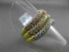 ESTATE LARGE 2.03CT ROUND DIAMOND 18KT TRI COLOR GOLD ' V ' SHAPE MULTI ROW RING