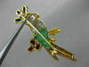 ANTIQUE LARGE 2.75CT MULTI GEM 18KT TWO TONE GOLD 3D HAPPY PARROT BROOCH PIN
