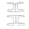 LARGE 1.0CT DIAMOND 14K WHITE GOLD 3D ROUND DOUBLE ROW BAR CUFF BANGLE BRACELET