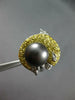 2.07CT DIAMOND & YELLOW SAPPHIRE & TAHITIAN PEARL 14KT WHITE GOLD DOLPHIN RING