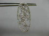 ESTATE LARGE .78CT DIAMOND 14KT WHITE GOLD ELONGATED OVAL WAVE CLIP ON EARRINGS