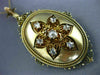 ANTIQUE LARGE 1.0CT ROSE CUT DIAMONDS 14KT YELLOW GOLD VICTORIAN PENDANT #26184