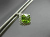 ESTATE 1.85CT DIAMOND & AAA PERIDOT 14KT WHITE GOLD 3D SQUARE HALO STUD EARRINGS