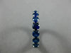 ESTATE 3.8CT AAA ROUND SAPPHIRE 14K WHITE GOLD ETERNITY WEDDING ANNIVERSARY RING