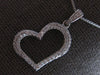 ESTATE .38CT DIAMOND 18KT WHITE GOLD OPEN HEART SIDEWAYS PAVE FLOATING PENDANT