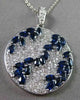 ESTATE 4.23CT DIAMOND & AAA SAPPHIRE 14KT WHITE GOLD FLOATING CIRCLE PENDANT