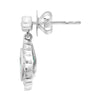 1.2CT DIAMOND & AAA EMERALD 18K WHITE GOLD PEAR SHAPE TEAR DROP HANGING EARRINGS