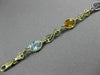 ANTIQUE 7.0CT AAA MULTI GEM 14KT YELLOW GOLD OPEN LINK OVAL BRACELET #22706