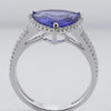 LARGE 1.38CT DIAMOND & AAA TANZANITE 18KT WHITE GOLD 3D TRILLION ENGAGEMENT RING
