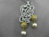 ANTIQUE MASSIVE 2.90CT DIAMOND & PEARL 18K TWO TONE GOLD FILIGREE PENDANT BROOCH
