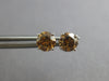 .92CT CHOCOLATE FANCY DIAMOND 14KT WHITE GOLD SOLITAIRE SCREWBACK STUD EARRINGS