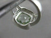 LARGE 15.0CT DIAMOND & AAA GREEN AMETHYST 14K WHITE GOLD HALO SQUARE RING #19840
