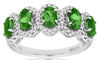 1.55CT DIAMOND & AAA RUSSALITE 14K WHITE GOLD OVAL 5 STONE HALO ANNIVERSARY RING