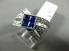 ESTATE LARGE 1.58CT DIAMOND & SAPPHIRE 14KT WHITE GOLD 3D CRISS CROSS LOVE RING