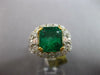 LARGE 5.0CT DIAMOND & AAA COLUMBIAN EMERALD 14KT 2 TONE GOLD 3D ENGAGEMENT RING