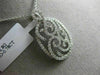 ESTATE LARGE .78CT DIAMOND 18K WHITE GOLD 3D OPEN OVAL FILIGREE FLOATING PENDANT