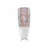 WIDE 2.80CT WHITE & PINK DIAMOND 18K WHITE & ROSE GOLD PRINCESS ANNIVERSARY RING