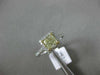 ESTATE 1.27CT WHITE & FANCY YELLOW DIAMOND 14K 2 TONE GOLD HALO ENGAGEMENT RING