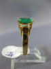 ESTATE LARGE 2.34CT DIAMOND & AAA EMERALD 18K YELLOW GOLD SQUARE ENGAGEMENT RING